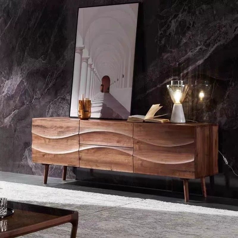 Nordic Solid Wood Tv Cabinet Designer B&B Audio-Visual Cabinet Simple Light Luxury Living Room Bedroom Storage Cabinet Creative Side Cabinet