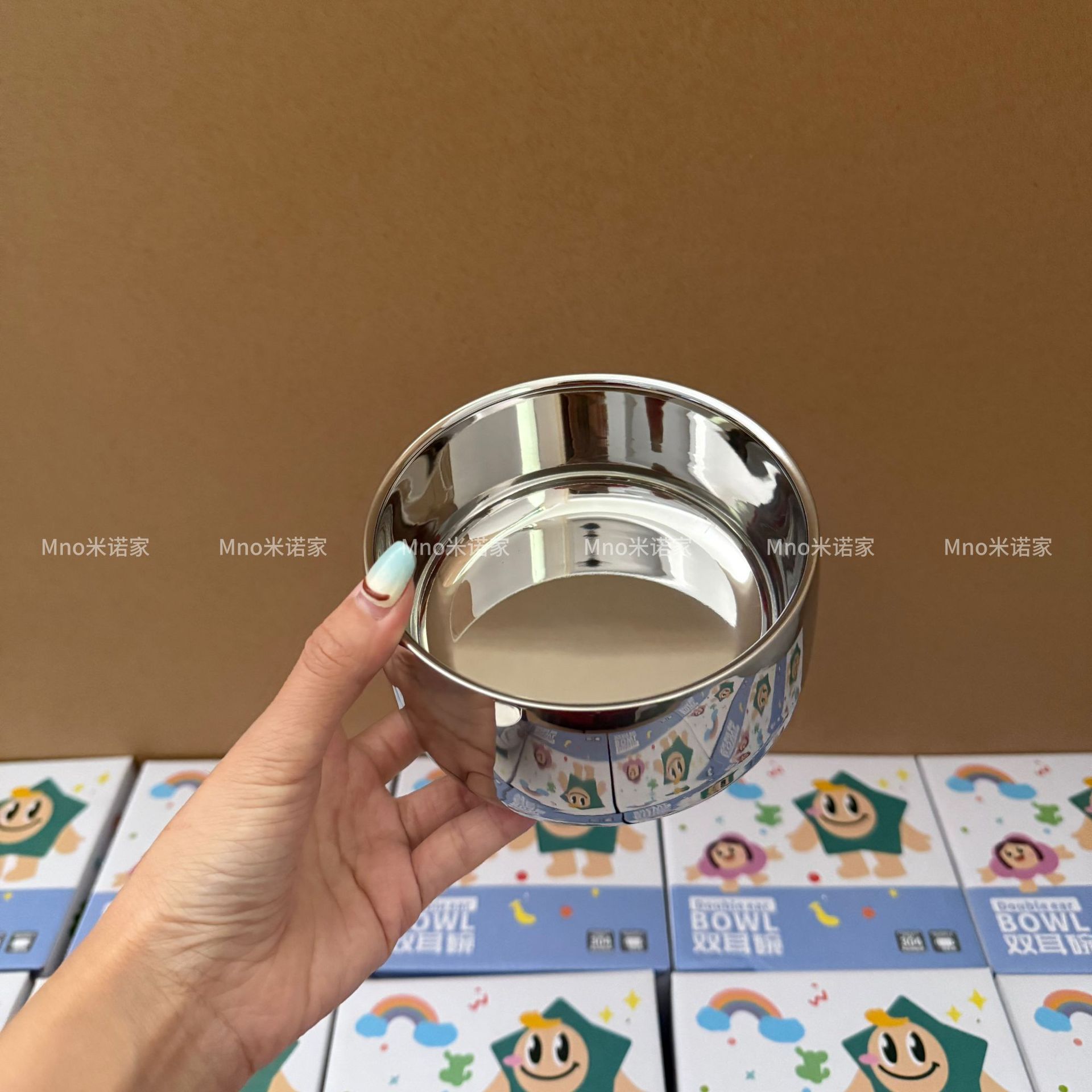 Minojia 304 Stainless Steel Bowl Household Adult Large Rice Bowl Kidsren's Eating Insulated Soup Bowl Baby Anti-Fall and Anti-Scalding