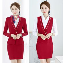空姐制服女职业套装铁航乘务学生工装售楼酒店前台美容师工作套装