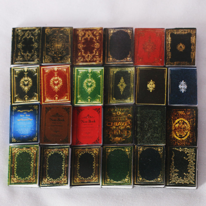 Dollhouse1: 12 Mini casa de muñecas libros clásicos libros accesorios de bolsillo para el hogar BJD escenas props de disparo
