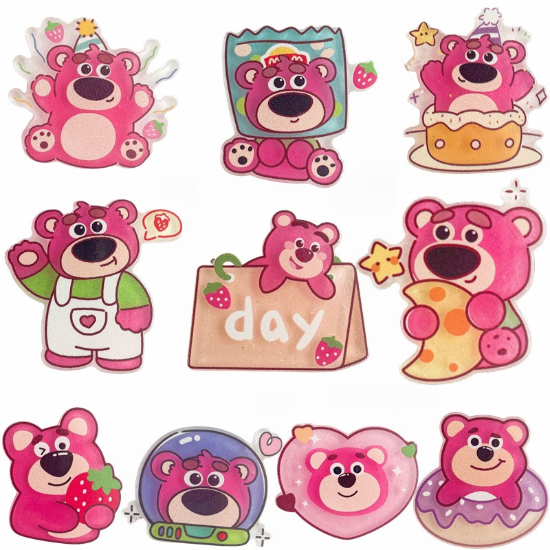 Cartoon Strawberry Bear Shoe Flower Lazy Person Shoe Lace Holder DIY Acrylic Decorative Hook Hole Shoe Holder Accessory Cross-border