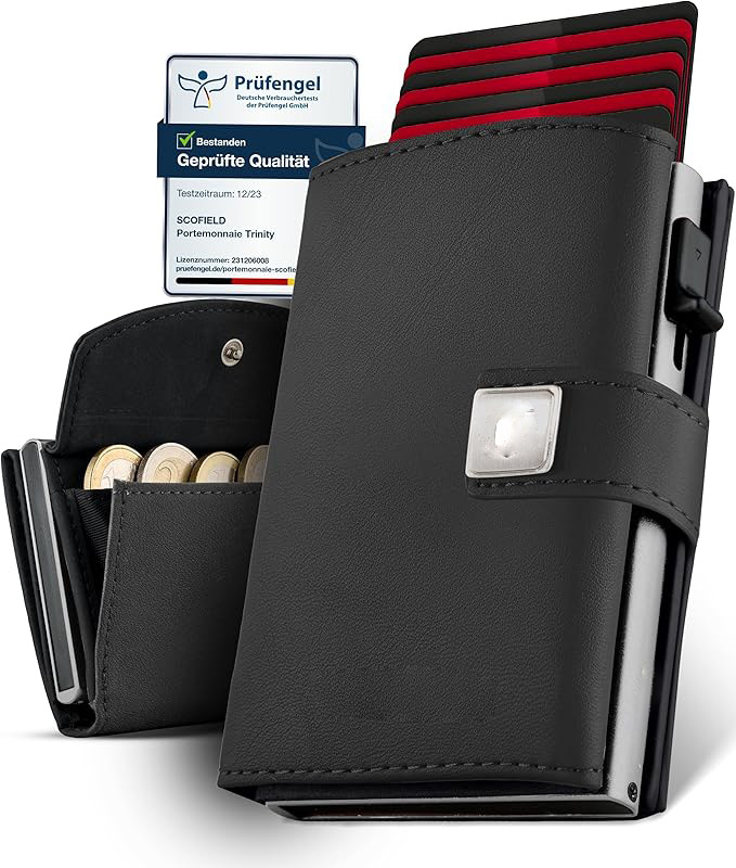 RFID antirrobo transfronterizo cepillo de tarjeta de aleación de aluminio multi-tarjeta con bolsa de cambio cartera de fibra de carbono cartera de negocios para hombres