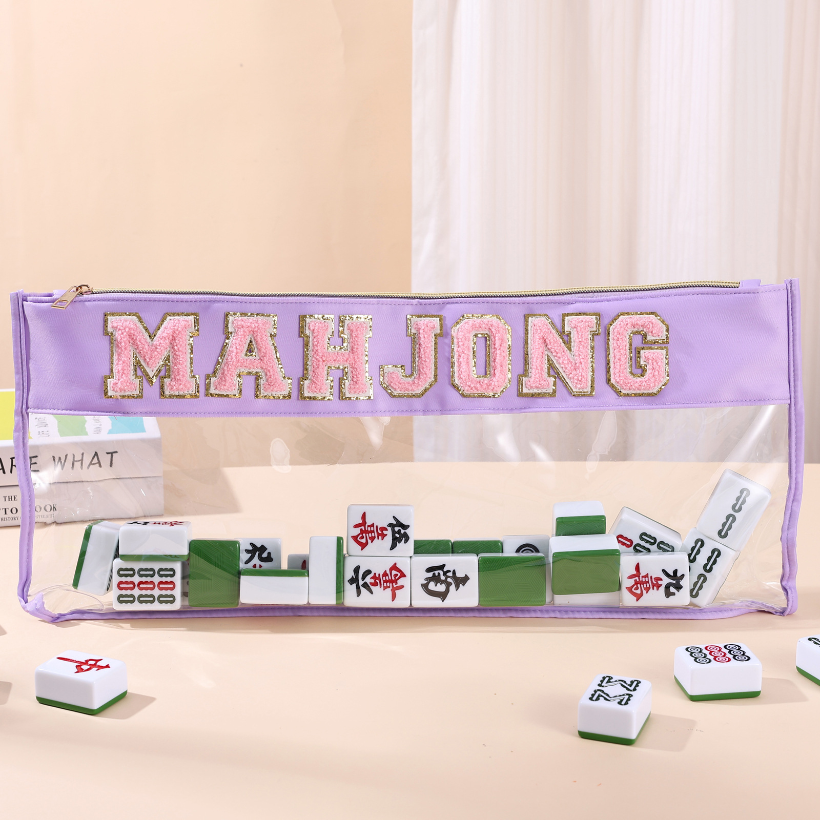 보라색 MAHJONG 핸드헬드 모델