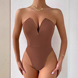 Сексуальный комбинезон, приятное телу приталенное боди, европейский стиль, V-образный вырез, в обтяжку
