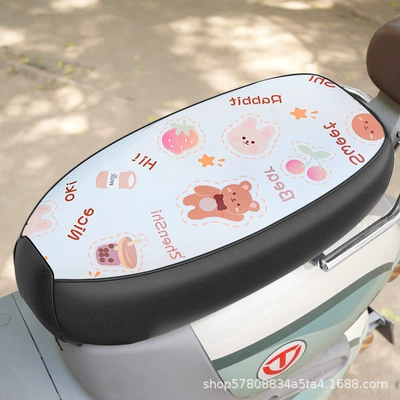 Sunscreen Tram Cartoon Seat Cover – Electric car cushion - cartoon-rabbit-bear-party-large-size