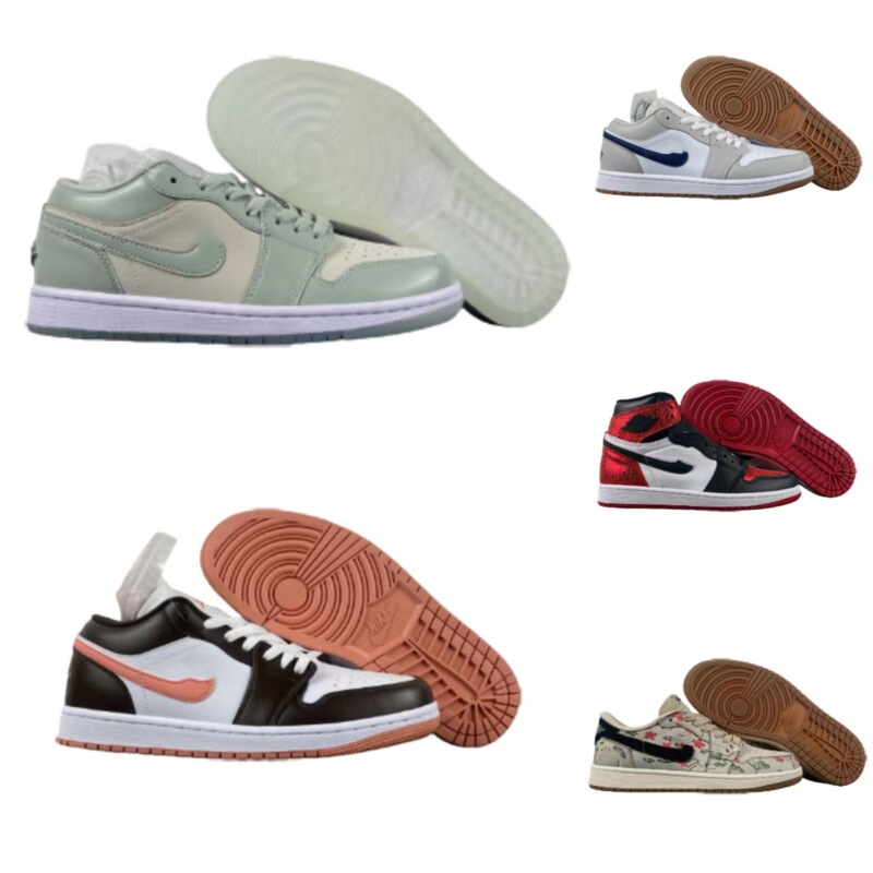 Pure original aj1 high-top sneaker obsidian shadow ash ash college blue men's and women's leisure sports basketball shoes