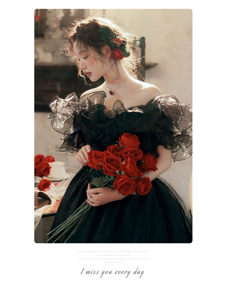 Elegant aftonklänning för parporträtt och bröllopsfotografering_voghion.com