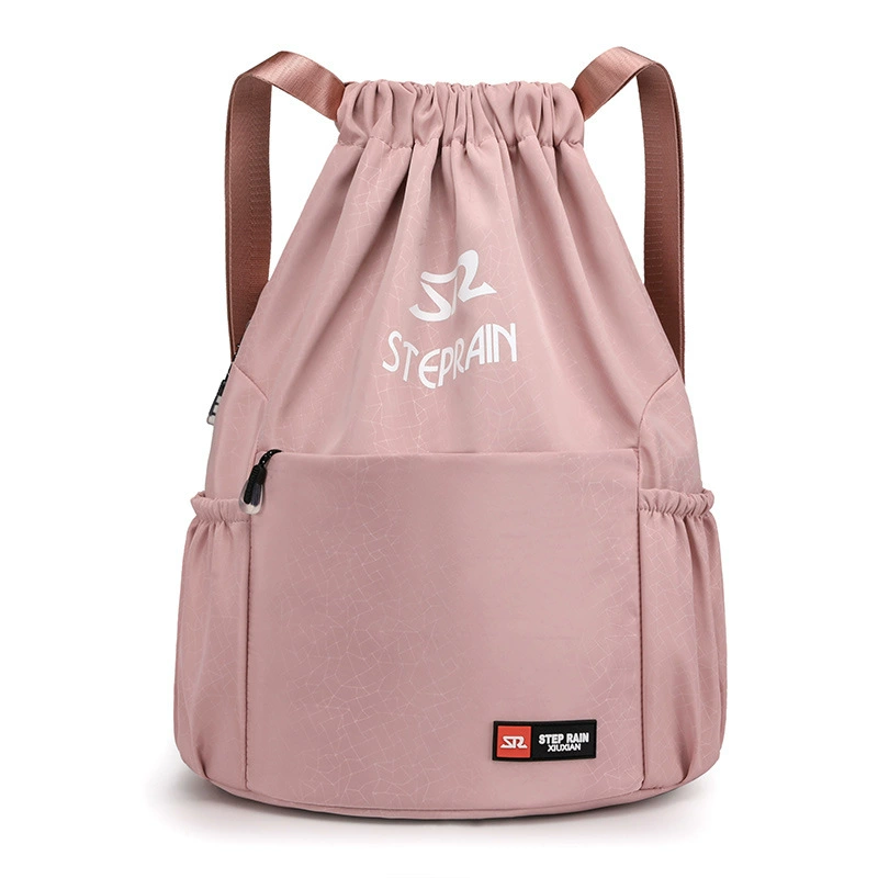 Nylon bag, universal capacious backpack, drawstring, Korean style, oxford cloth