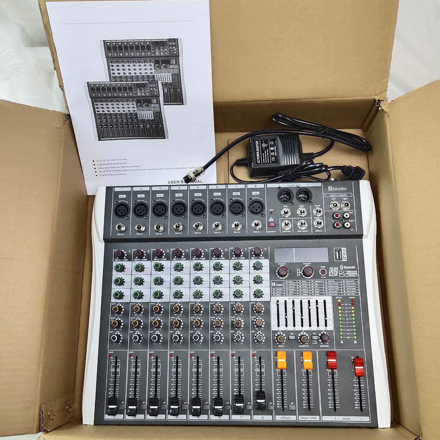 GAX-CY12 공장 도매 전문 12 채널 믹서 99DSP 블루투스 이퀄라이저 믹서 직접 공급