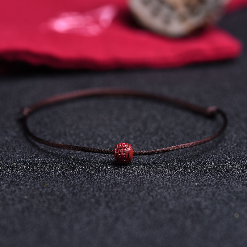 Cinnabar Zongsheng Anklet Simplicity men and women Transfer bead lovers Year of fate gift Amethyst Sand High levels Cinnabar
