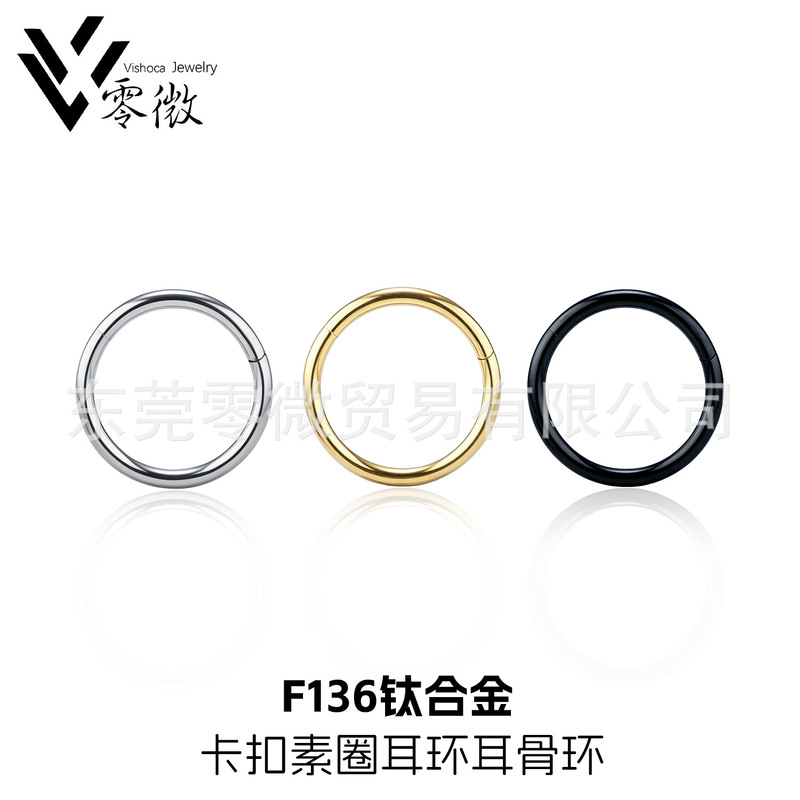 Plain Hoop Clip-On Earrings, Lip Rings, Ear Cartilage Rings, F136 Titanium Alloy Seamless Rings, Nose Rings, Ear Cartilage Rings, Piercing Jewelry Plain Hoop Clip-On Earrings, Lip Rings, Ear Cartilage Rings, F136 Titanium Alloy Seamless Rings, Nose Rings, Ear Cartilage Rings, Piercing Jewelry