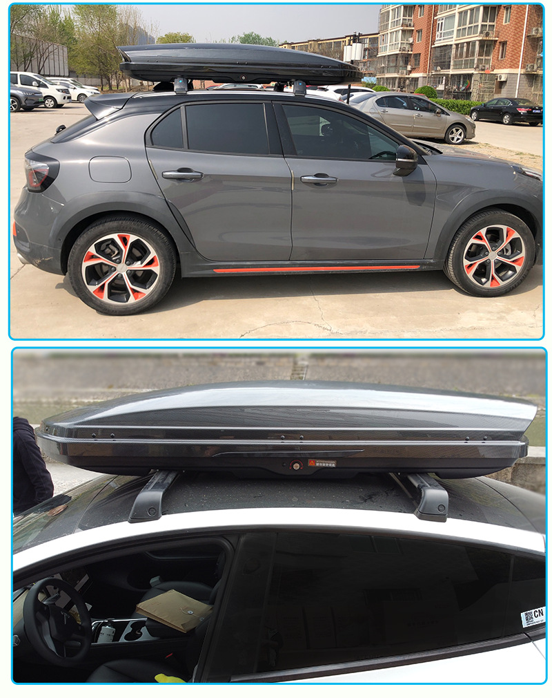 Waterdrop Pattern Carbon Fiber Pc High-Gloss Car Roof Box, Universal, Large Capacity, Low Wind Resistance, Genuine Product, Car Roof Luggage Box