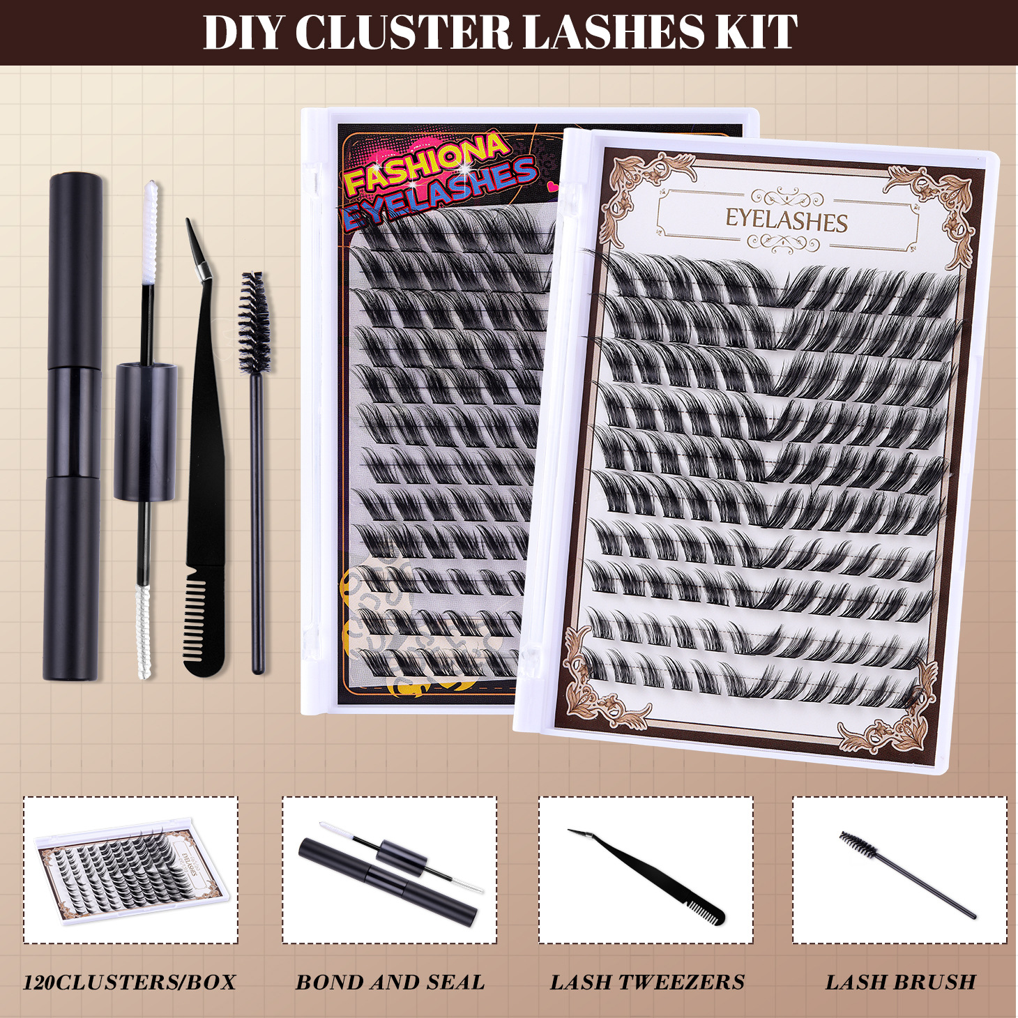 Halloween cross border 168 clusters of oblique flying single clusters of hair natural soft self grafting segmented DIY eyelashes set_voghion.com