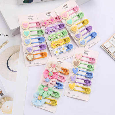 New cute sweet candy-colored duckbill clip simple Joker broken hair bangs side clip metal hair clip wholesale