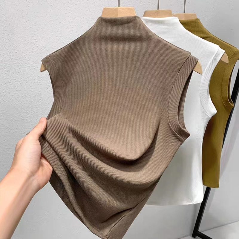 Modal Half-High Collar Sleeveless Vest for Women, New Spring/Summer Style, Plus-Size Slim Fit Versatile Base Layer Top Modal Half-High Collar Sleeveless Vest for Women, New Spring/Summer Style, Plus-Size Slim Fit Versatile Base Layer Top