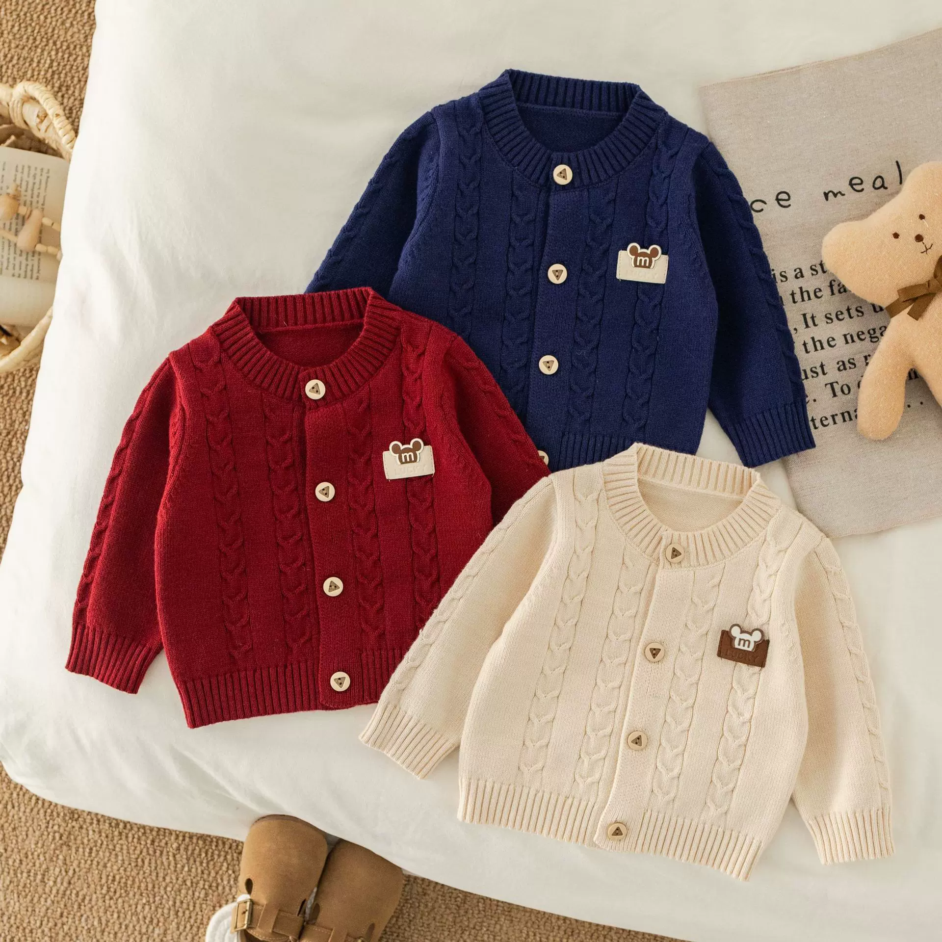 儿童毛衣新款婴幼儿棉针织开衫男女宝宝针织衫儿百搭款小外套