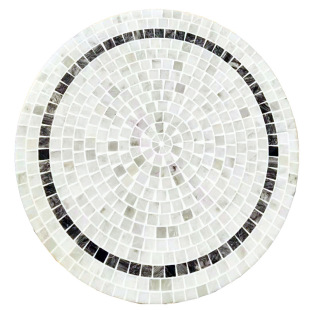 Stone Mosaic Desktop Black Marble Round Small Coffee Table Dining Table Mosaictable Suitable for Outdoor Use