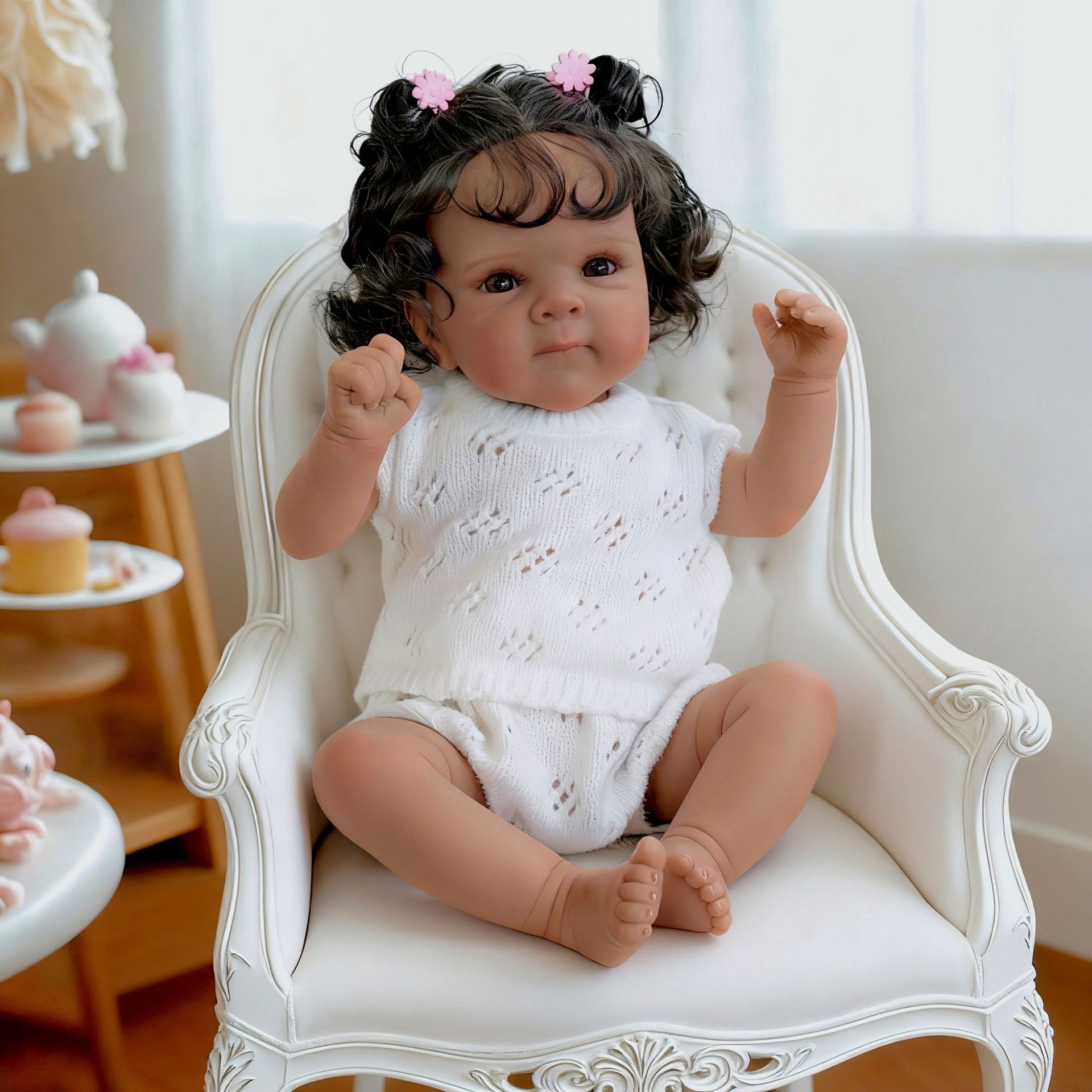 18 pulgadas agujero conjunto de punto Bettie muñeca simulación muñeca renacer para niños regalos de Navidad