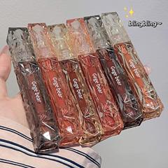 Gege bear crystal clear diamond mirror lip glaze, whitening and not easy to stick to the cup, water gloss mirror autumn and winter sparkling lipstick