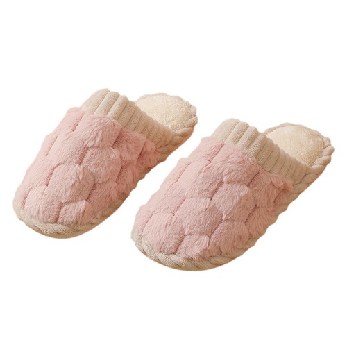 Plush cotton slippers for women's home indoor warm home cotton slippers thick-soled couple's plush slippers plus velvet winter cotton slippers
