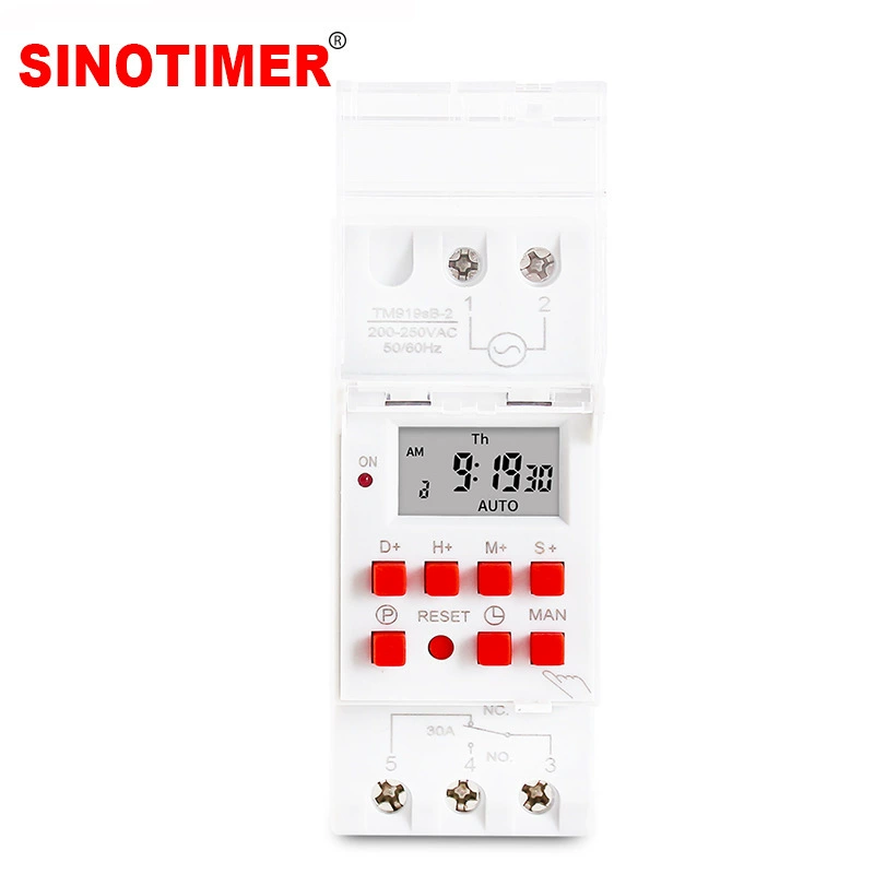 TM919sB секундный контрольный переключатель времени рейки таймер нормально-нормально-закрытая встроенная аккумуляторная батарея 220V 30A