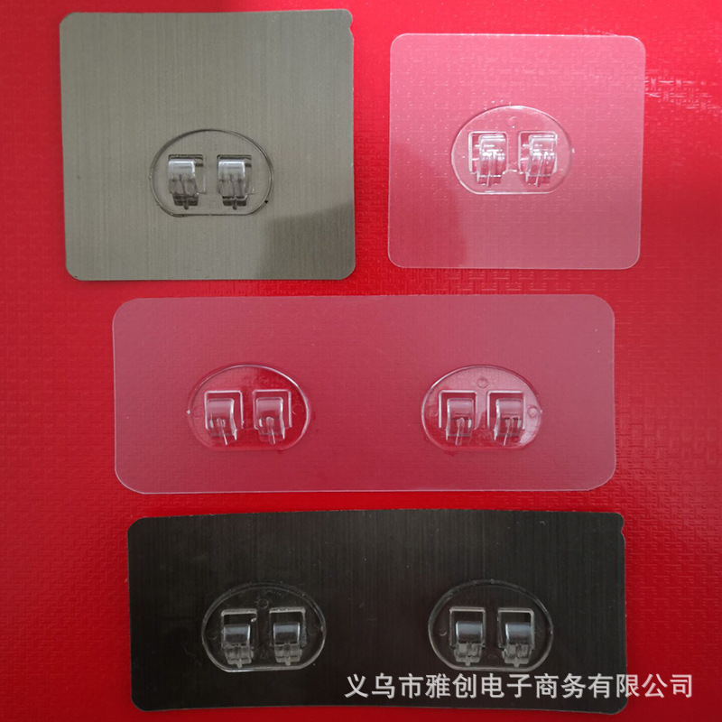 No Punching Transparent Strong Traceless Patch Wall Hanging Bathroom Shelf Kitchen Traceless Buckle Hook Self-Adhesive Wall Sticker