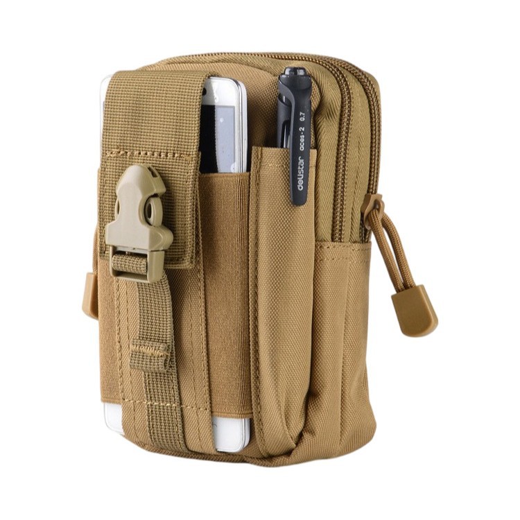 Tactical waist bag for cycling, sports, outdoor running, belt-worn waterproof phone pouch, multifunctional molle tool bag