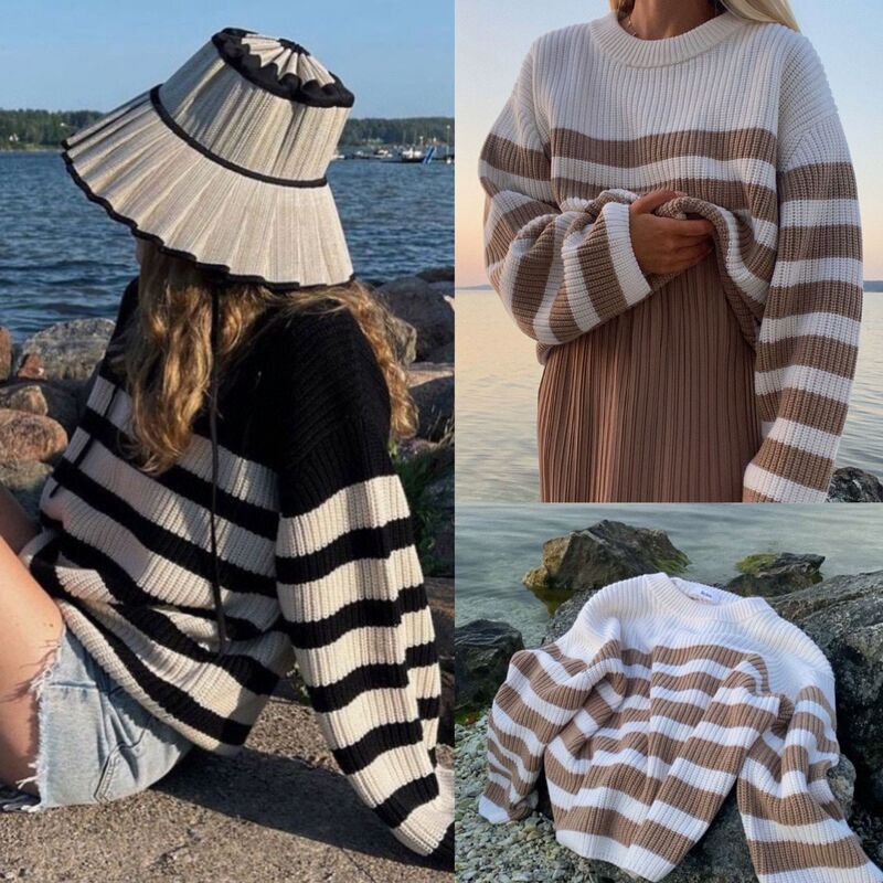 (Full Bonus) [Qingqing 180] 720g Blogger's Same Style S Cotton Wool Thick Thick Needle Stripesd Sweater Jacket