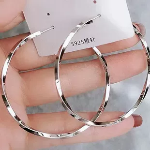 Серебристые серьги-кольца S925 образца, с шипами, европейский стиль, вдохновлено интернет-знаменитостями