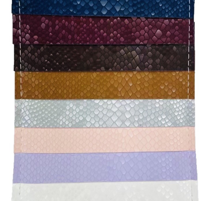 Cross-Border Wholesale 0.8mm Gemstone Pattern 3D Mercerized Pu Environmentally Friendly Python Scale Pattern Hydrolysis-Resistant Luggage Shoe Material Leather