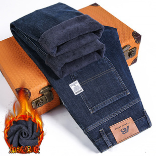 High-End Fleece-Lined Jeans for Men, Autumn and Winter 2025 New Style, Straight-Leg, Loose-Fitting, Thickened and Warm Winter Trousers for Men