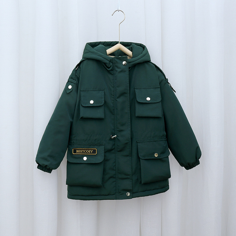 2024 nueva chaqueta acolchada de algodón para niños de camuflaje engrosada chaqueta acolchada de algodón para niños medianos y grandes Chaqueta acolchada de algodón para niños de invierno de una pieza al por mayor