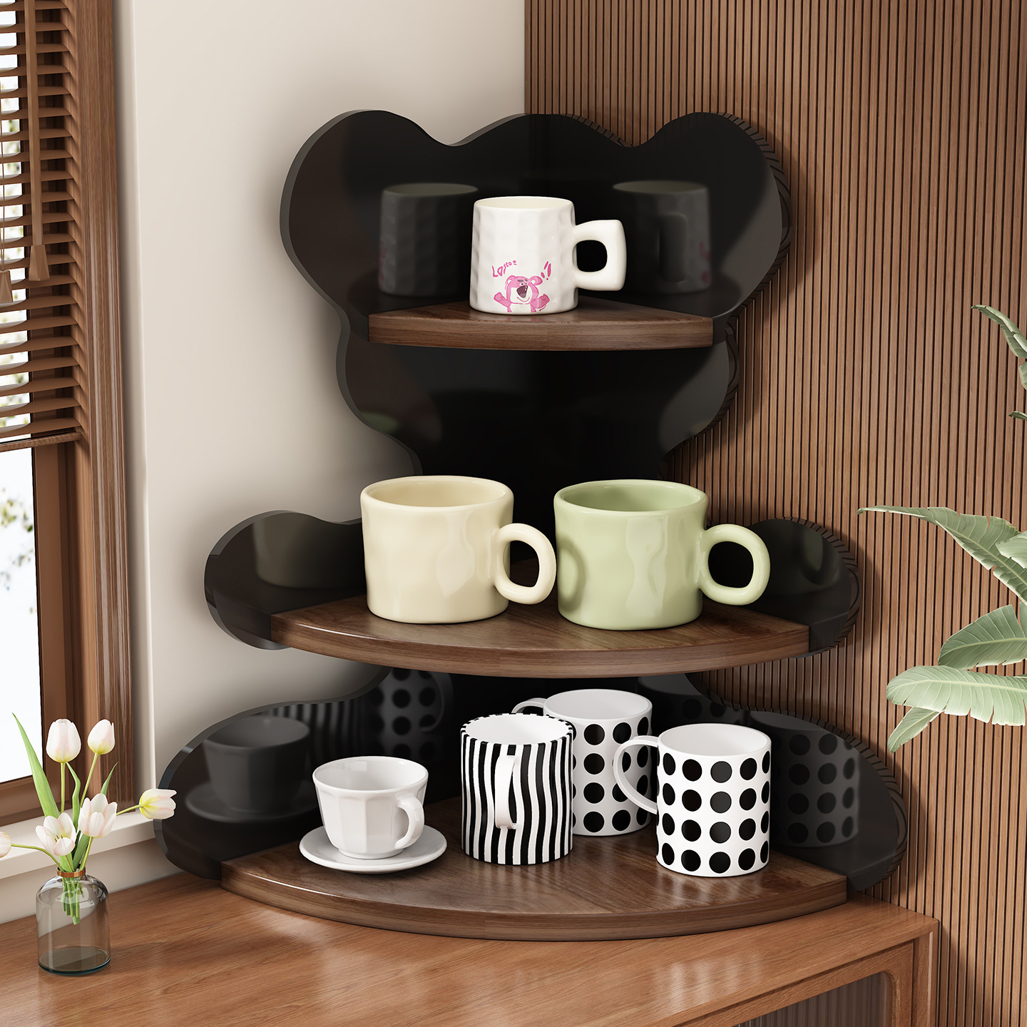 Cup Holder Water Cup Storage Box Shelf Corner Cup Storage Rack Dining Table Mug Coffee Cup Layered Display Shelf