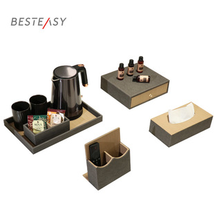 Star Hotel Disposable Toiletry Storage Box Bathroom Special Tray Leather Goods Tissue Box Remote Control Guest Room Decoration