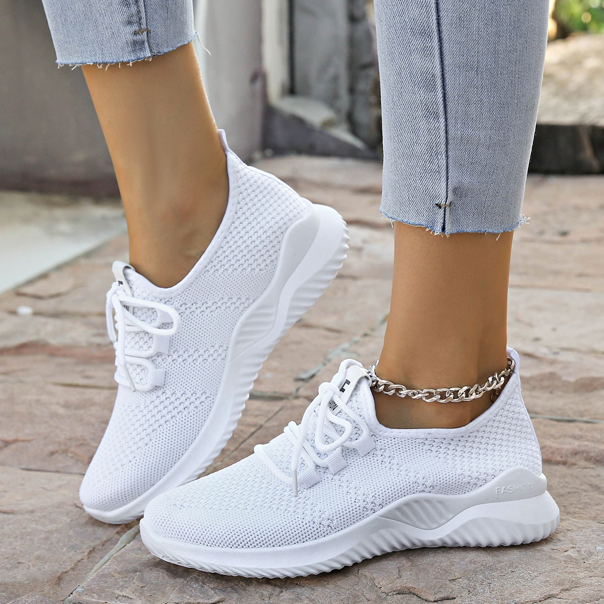 Zapatos deportivos de mujer primavera y otoño nuevo comercio exterior transfronterizo suave zapatos de red ligeros zapatos transpirables zapatos de carrera casuales mujeres
