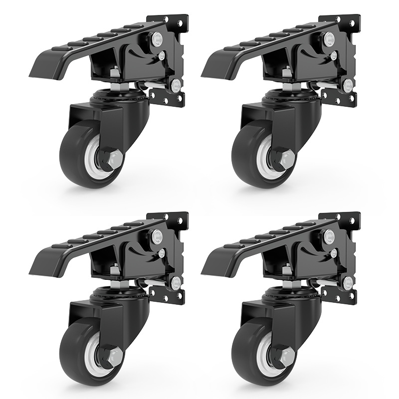 新款2.5寸起放装置脚轮顶高器工作台升降移动脚轮4个万向轮