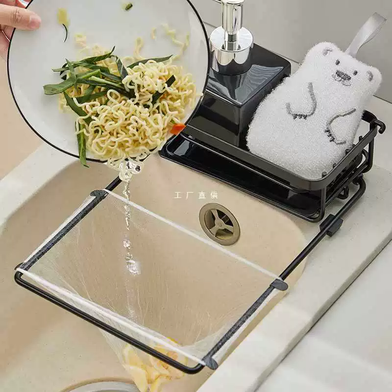 9YW подставка для фильтра для кухонной раковины, подвесная стойка, одноразовый сетчатый мешок для хранения мусора, антиблокировочный слив для остатков