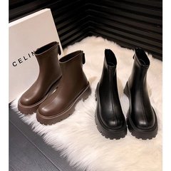 马丁靴女2025秋冬新款内增高小个子百搭休闲短靴厚底高跟瘦瘦靴女