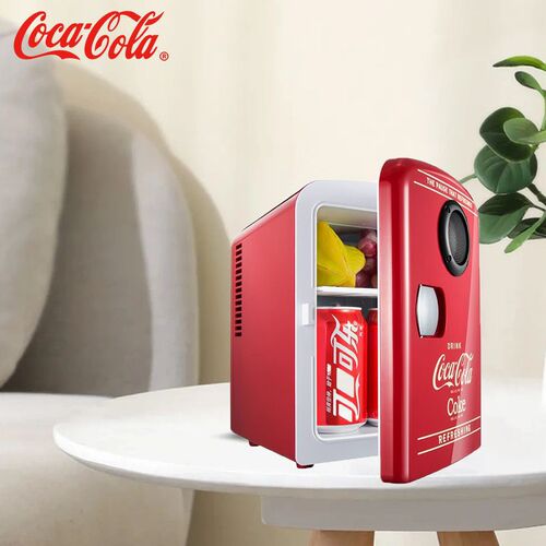 Coca-Cola Mini Small Car Home Dual-Use Cooling and Heating Box Bluetooth 4L Classic Car Refrigerator Cross-border Gift Wholesale