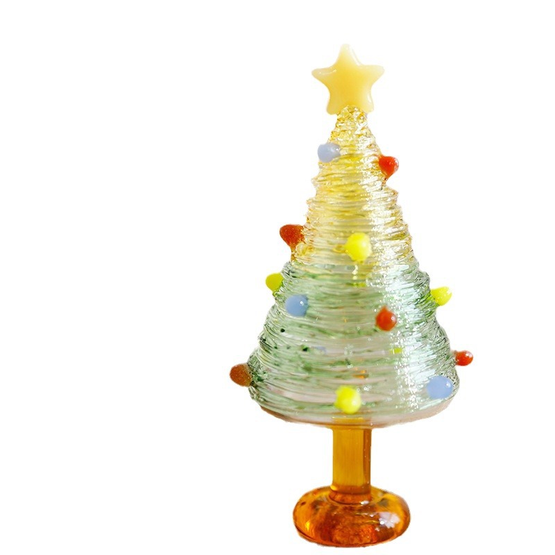 Nuevo Amazon cepillo de vidrio árbol de Navidad escenario de Navidad mini árbol de Navidad decoración adornos al por mayor