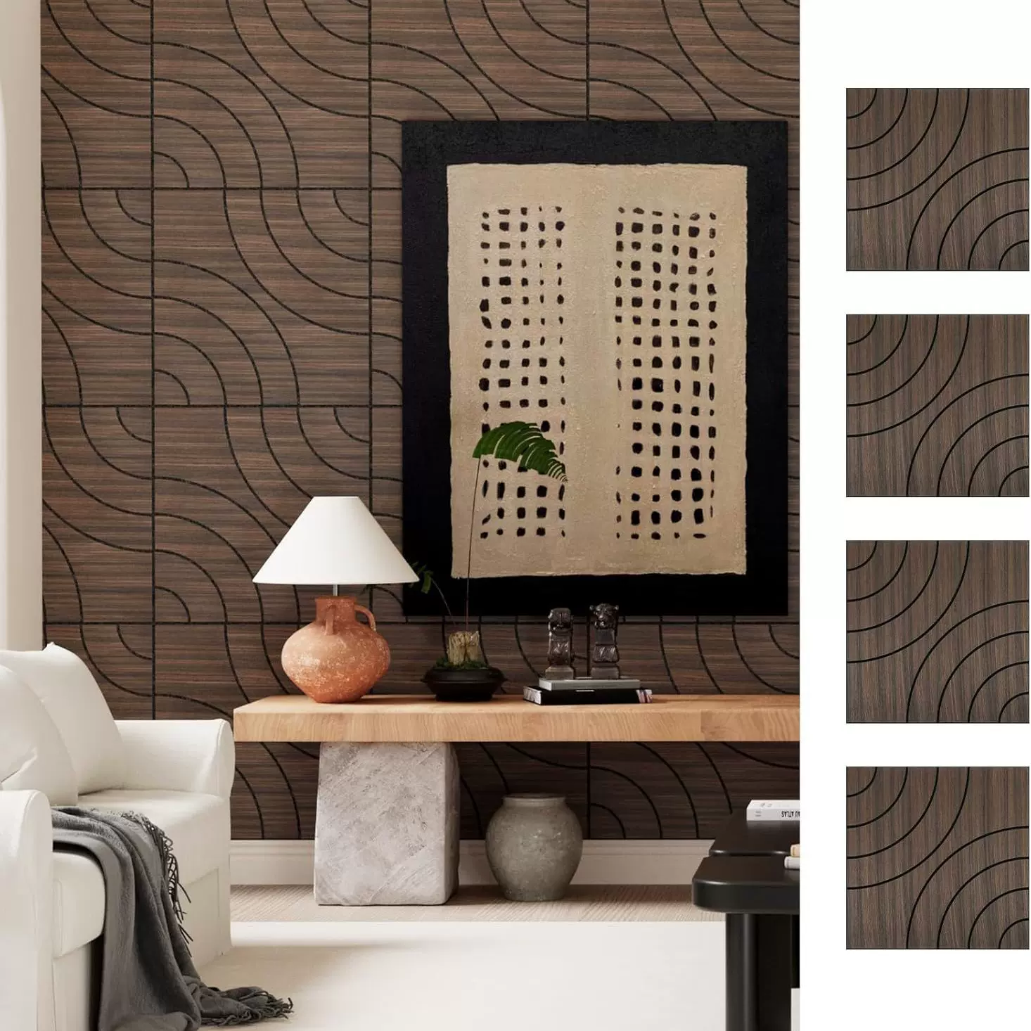 跨境供应木皮聚酯纤维吸音板室内降噪毛毡吸音板环保隔音材料