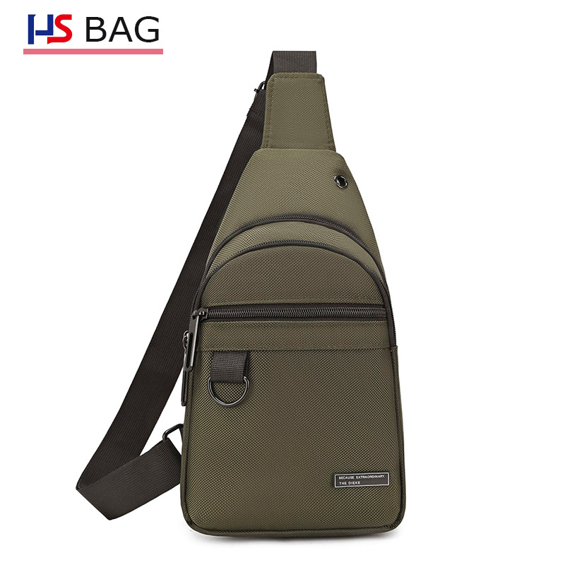 Silk Chest Bag Autum New Large-Capacity Casual Men's Bag Lightweight Simple Water-Repellent Oxford Cloth Crossbody Backpack