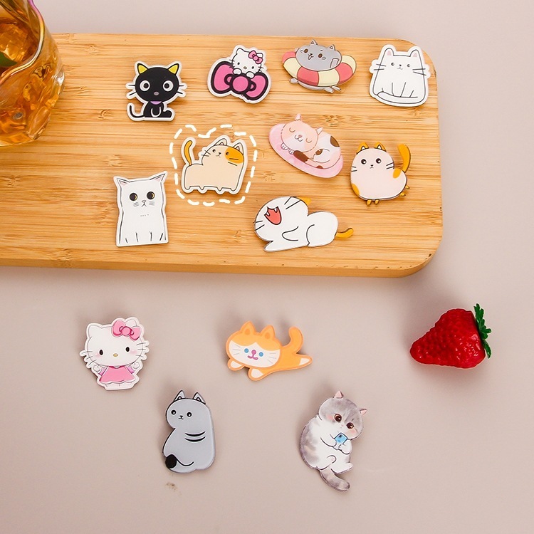日韓ins風子猫かわいいアニメブローチ筆袋バッグストラップ創意アクリルバッジアクセサリー女|undefined