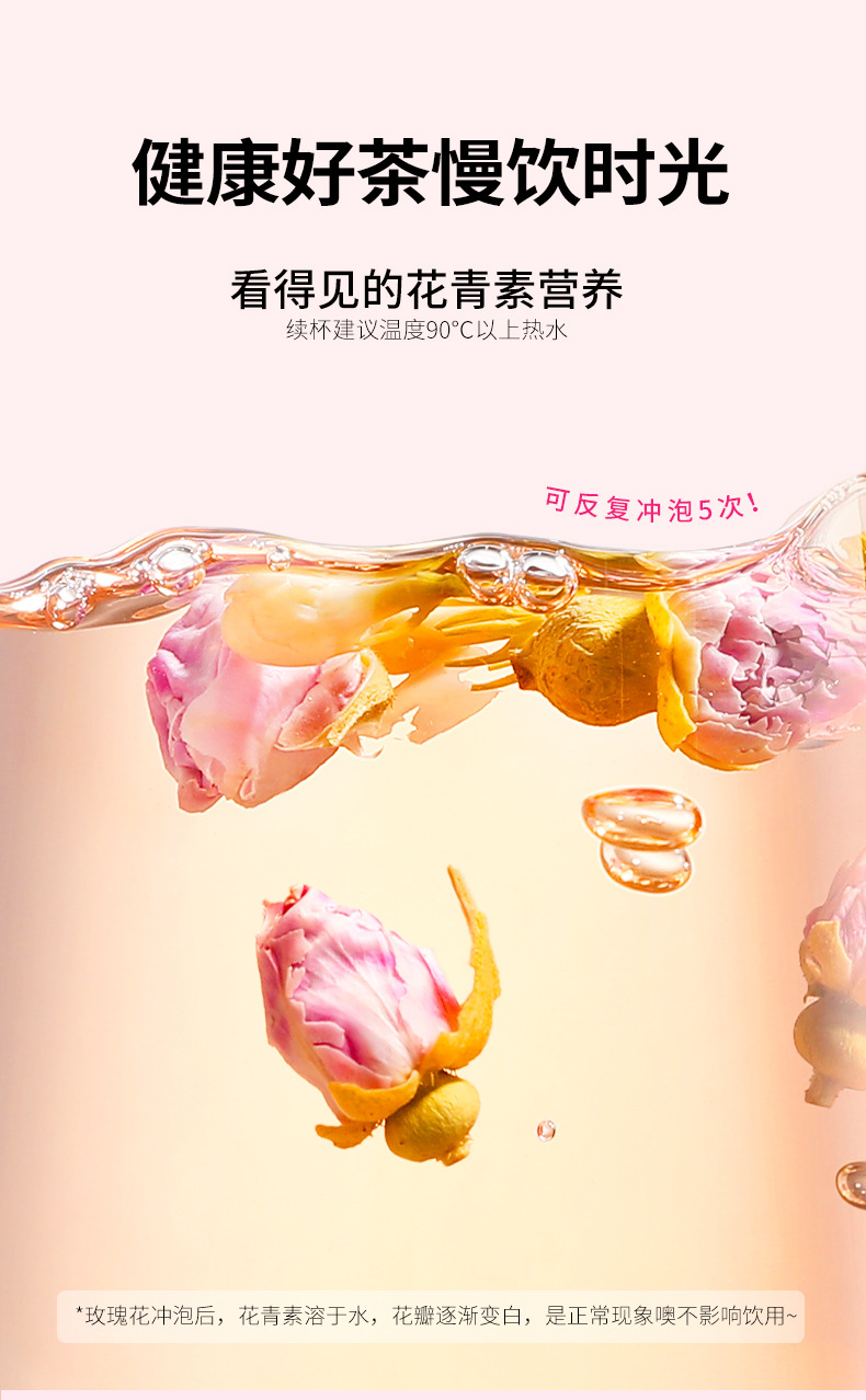 Dried Rose Bud Tea 60g Box Pingyin Double Petal Rosebuds for Herbal Tea preparation
