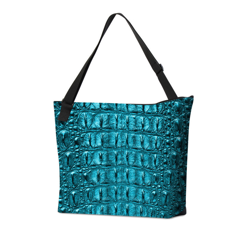 Women's Crocodile Leather Printed Travel Bag Casual Fashionable Bag to Make DIY Portable Shoulder Bag