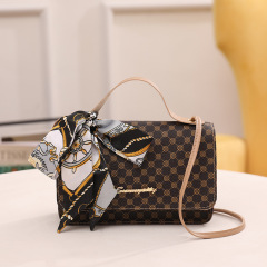 斜挎單肩包外貿批發包包時尚簡約單肩包潮流復古小方包老花女士包