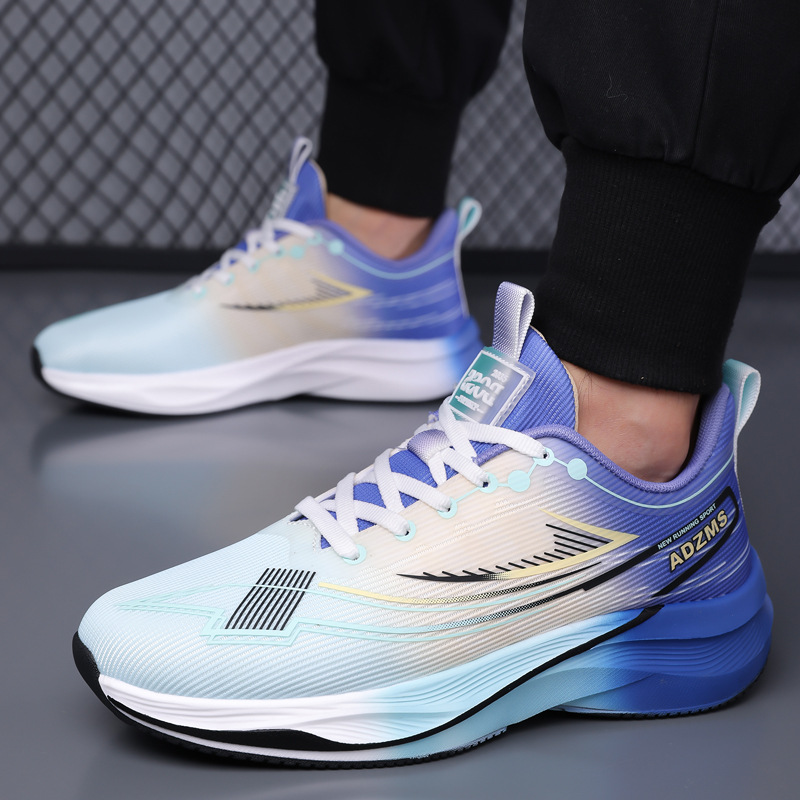 Zapatos de hombre primavera y otoño nuevos zapatos para correr cuero malla transpirable ligero tendencia absorción de impactos zapatos deportivos casuales al por mayor transfronterizo