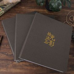 復古風家庭相冊本豎版情侶紀念冊過塑6寸400張插頁式影集寶寶相冊