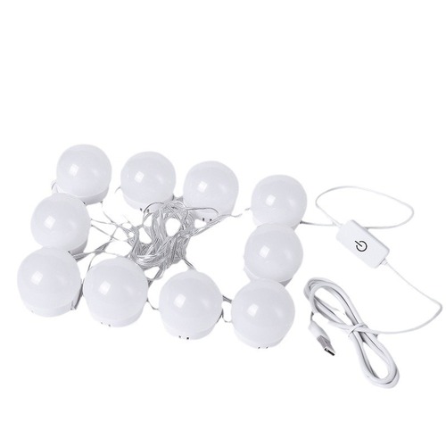 Hollywood makeup light bulb, mirror three-color dimming mirror desk lamp, makeup mirror light string of 10 lights, manufacturer