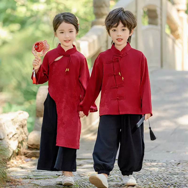 男女童汉服2024新款春秋季儿童宝宝古装表演服国庆元旦一件代发